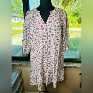 Jodifl Light Blue SeaShell Accent Tiered Dress Size Medium